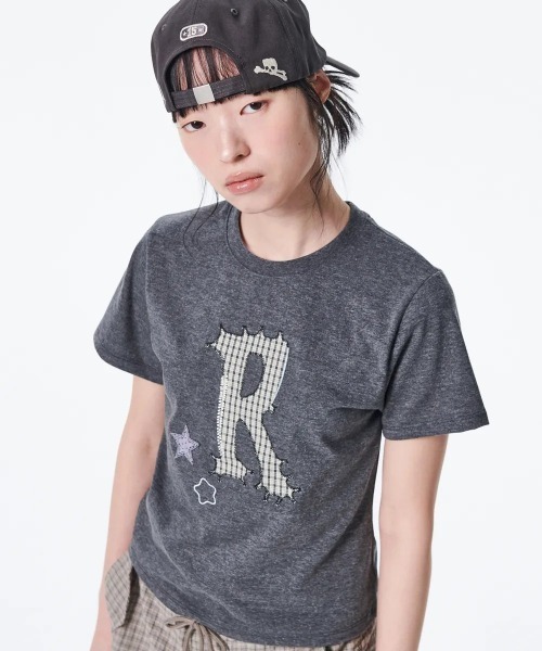 tシャツ A'GEM/9 × .kom 「runningHIGH/ランニングハイ」APPLIQUE LOGO H/S Tシャツ/アップリケ ロゴ Tシ