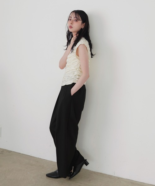 other - エリー ベスト プルオーバー フリンジ 1 オフホワイト LIAN ベスト ジレ シャーリングホックプルオーバー レディース