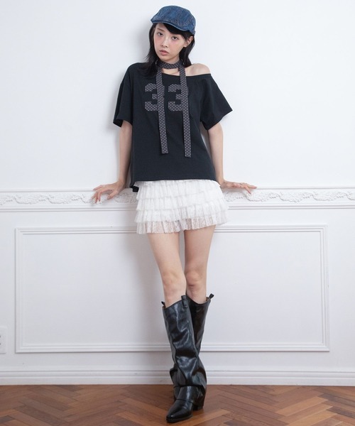3.3 FIELD TRIP パンツ 3.3 Field Trip／フリルレースショートパンツ