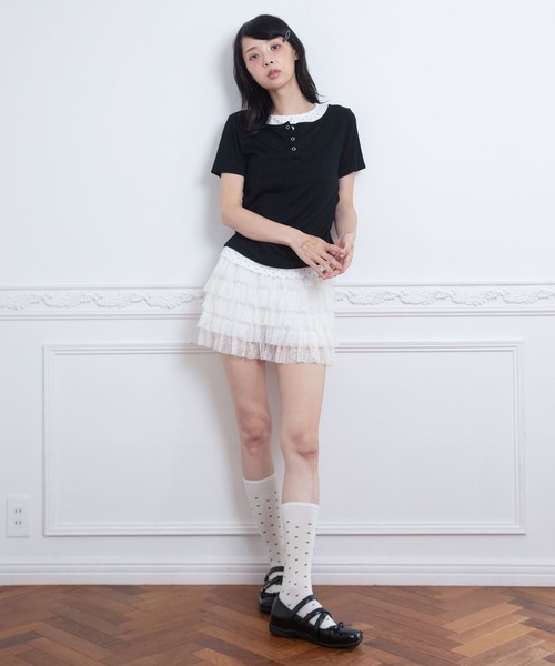 3.3 FIELD TRIP パンツ 3.3 Field Trip／フリルレースショートパンツ