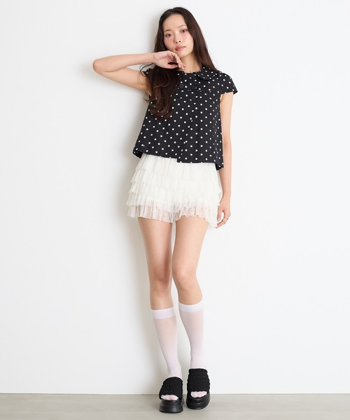 3.3 FIELD TRIP パンツ 3.3 Field Trip／フリルレースショートパンツ
