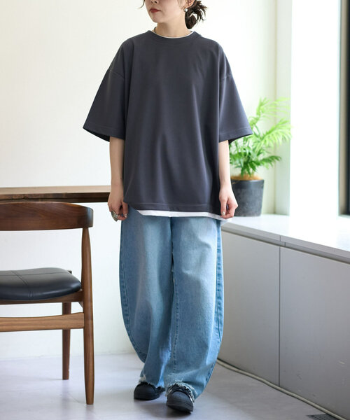 「CIAOPANIC TYPY」 7分袖Tシャツ MEDIUM グレイッシュベージュ メンズ
