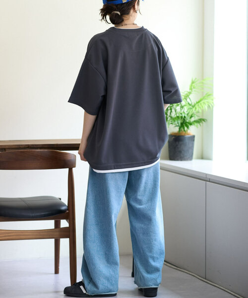 「CIAOPANIC TYPY」 7分袖Tシャツ MEDIUM グレイッシュベージュ メンズ