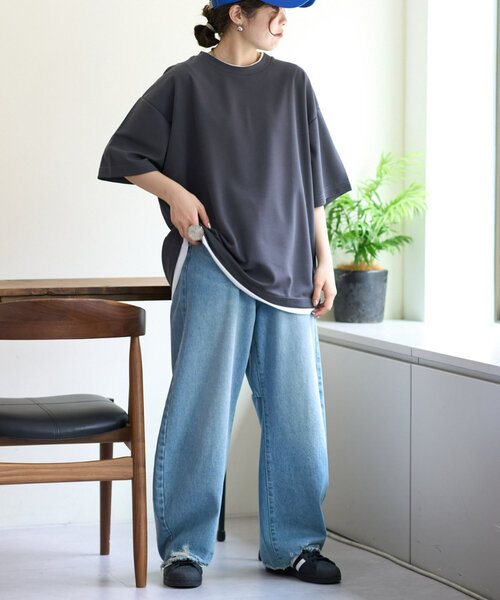 「CIAOPANIC TYPY」 7分袖Tシャツ MEDIUM グレイッシュベージュ メンズ