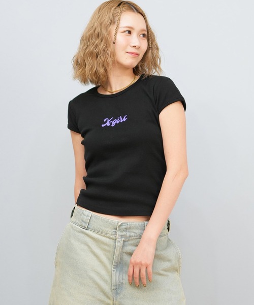 ❤︎最安値　Mサイズ　90 Logo Girl Cropped Tee　黒ピンク 90 Logo Girl Cropped Tee – YZ