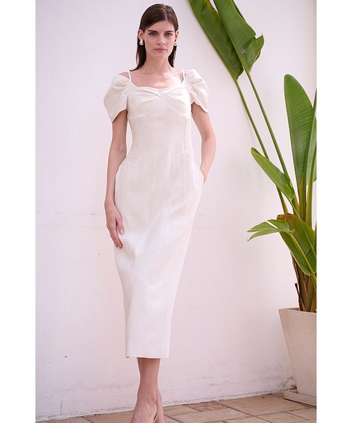Estella.K ワンピース Margo Bloom Dress オフショルタックスリーブ