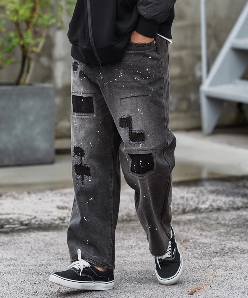 CAMBIO（カンビオ） ジーンズ mp13855-Distressed Denim Wide Straight