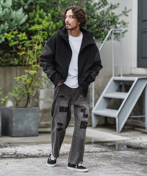 CAMBIO（カンビオ） ワイドパンツ ジーンズ mp13855-Distressed Denim