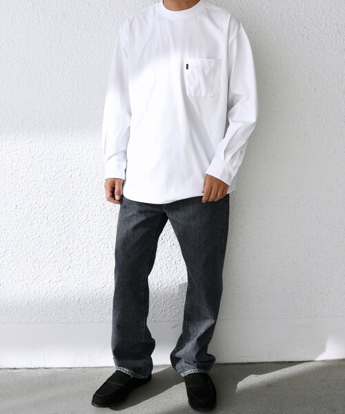 「SHIPS any」 長袖Tシャツ LARGE ベージュ メンズ