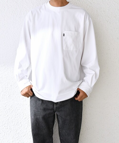 「SHIPS any」 長袖Tシャツ LARGE ベージュ メンズ
