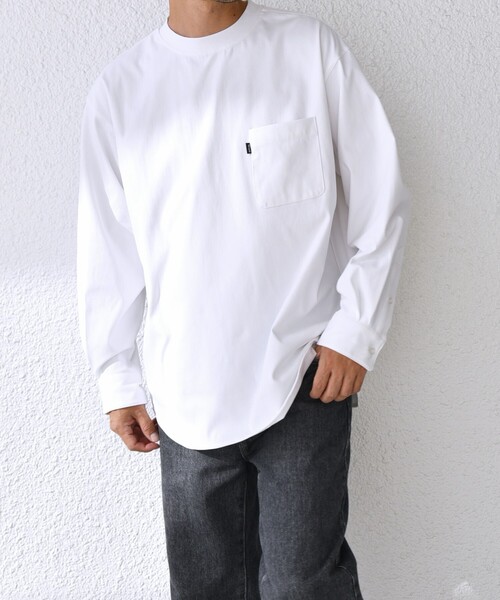 「SHIPS any」 長袖Tシャツ LARGE ベージュ メンズ