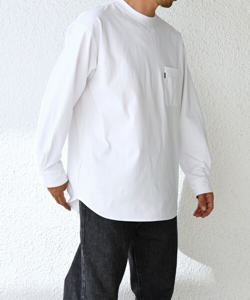 「SHIPS any」 長袖Tシャツ LARGE ベージュ メンズ