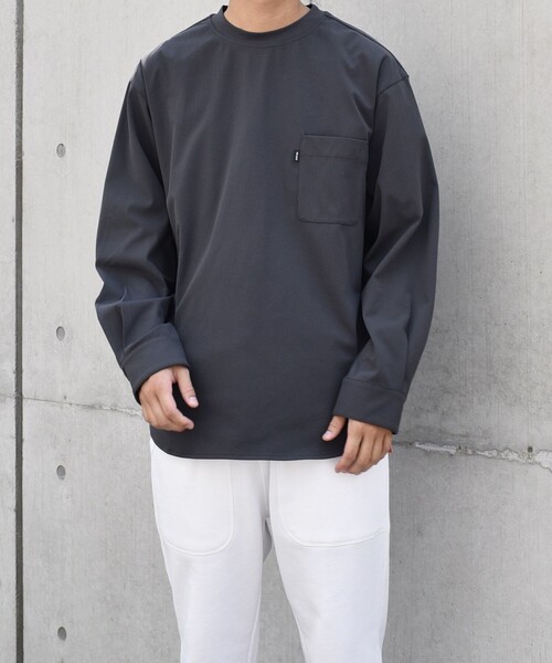 「SHIPS any」 長袖Tシャツ LARGE ベージュ メンズ