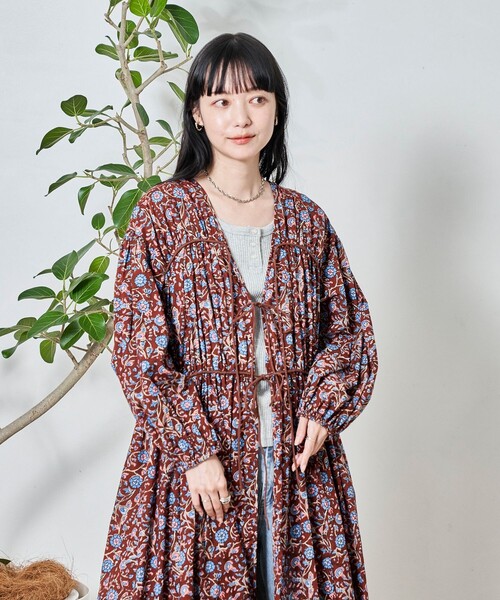 「Freada」 長袖シャツ ONE SIZE ブラウン レディース