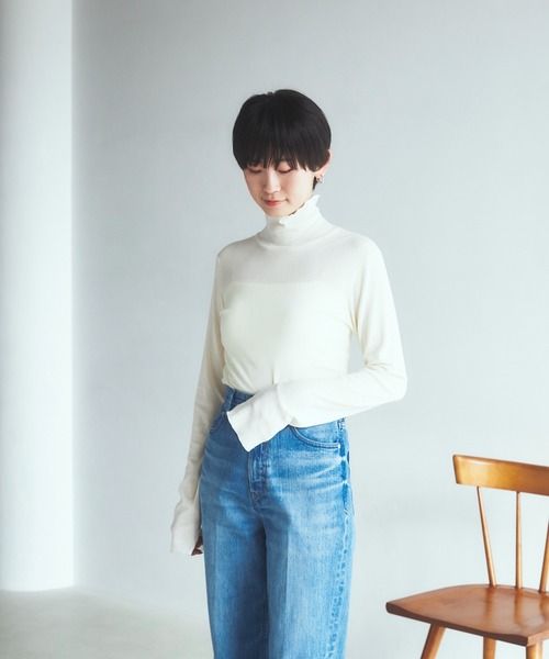 tシャツ ハイネックロングスリーブ レディース