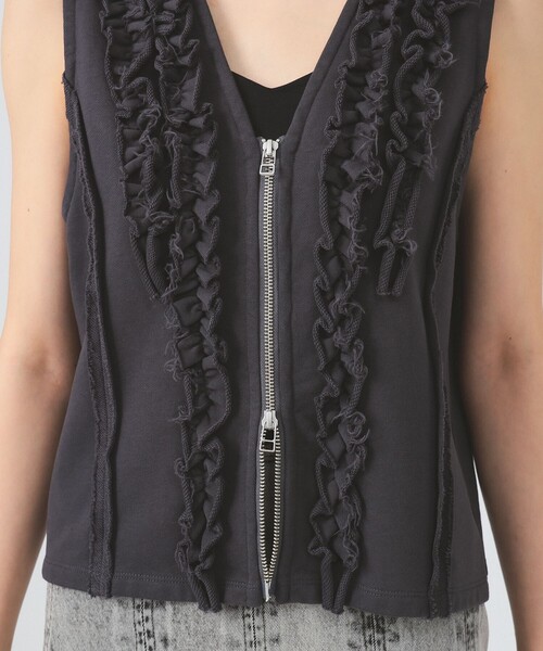 Ray BEAMS（レイ ビームス） ベスト ジレ フリルブレード ウラケ