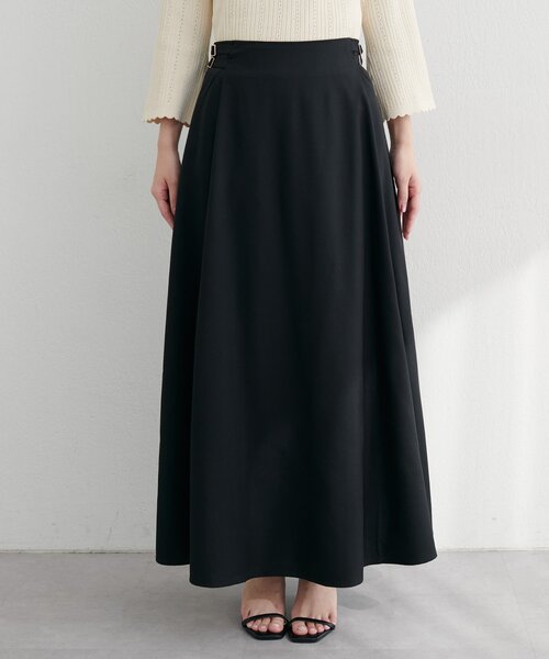 natural couture スカート ハイウエストベルトフレアスカート