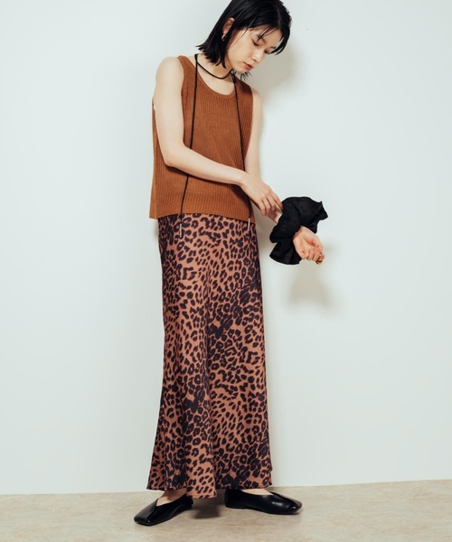 Shelly island（シェリーアイランド） スカート レオパードサテン