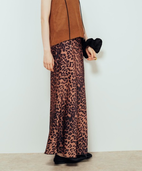 Shelly island（シェリーアイランド） スカート レオパードサテン