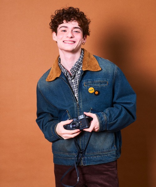 Zooodle デニムジャケット gジャン corduroy collar denim jacket