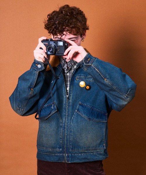 Zooodle デニムジャケット gジャン Corduroy collar denim jacket