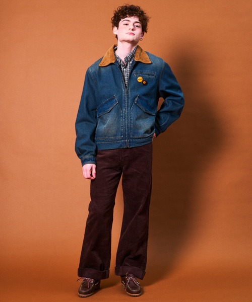 Zooodle デニムジャケット gジャン corduroy collar denim jacket
