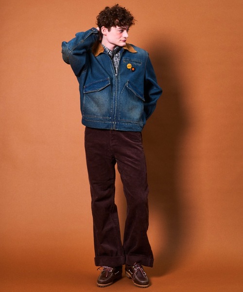 Zooodle デニムジャケット gジャン Corduroy collar denim jacket