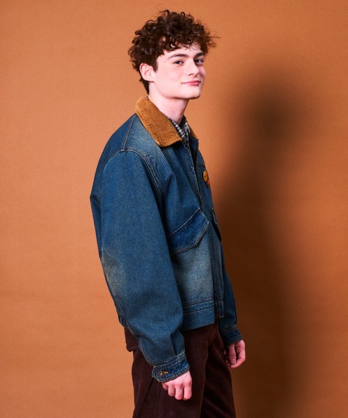 Zooodle デニムジャケット gジャン corduroy collar denim jacket
