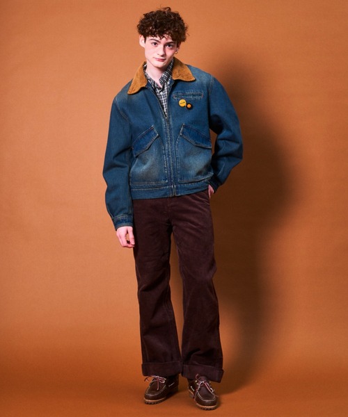 Zooodle デニムジャケット gジャン Corduroy collar denim jacket