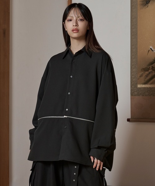 狐独 シャツ 2wayジップオーバーシャツ メンズ レディース : ZOZOTOWN