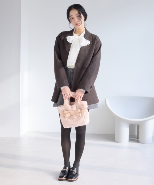 VIS（ビス） トートバッグ 「2WAY」ファーリボントートバッグ 