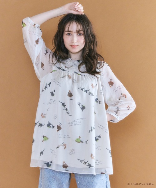 Jolly Poupee ブラウス シャツ 「くらはしれいコラボ」クロネコPT 