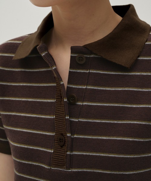 ポロシャツ ポロ Border Polo Tops レディースの画像