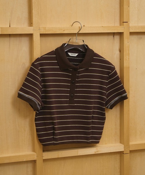 ポロシャツ ポロ Border Polo Tops レディースの画像