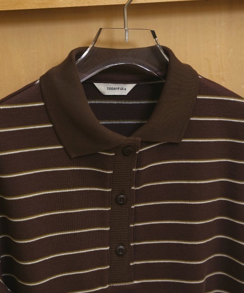 ポロシャツ ポロ Border Polo Tops レディースの画像