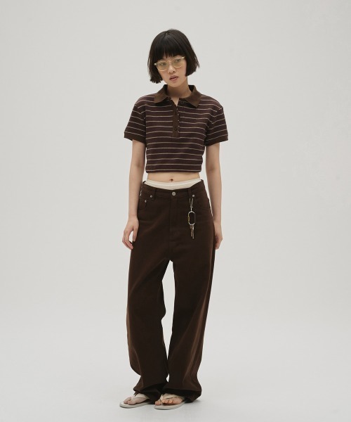 ポロシャツ ポロ Border Polo Tops レディースの画像