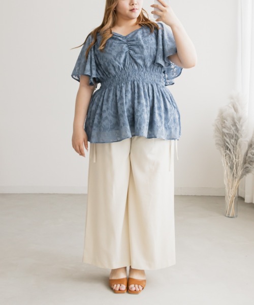 「CLETTE」 半袖チュニック LL ブルー レディース_画像7