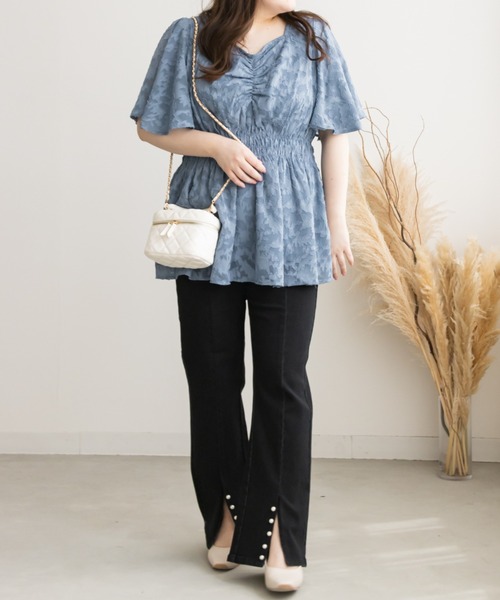 「CLETTE」 半袖チュニック LL ブルー レディース_画像8