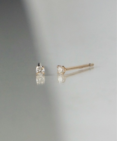 anq.（アンク） ピアス 「anq.」K10・Prong Setting 0.04ct