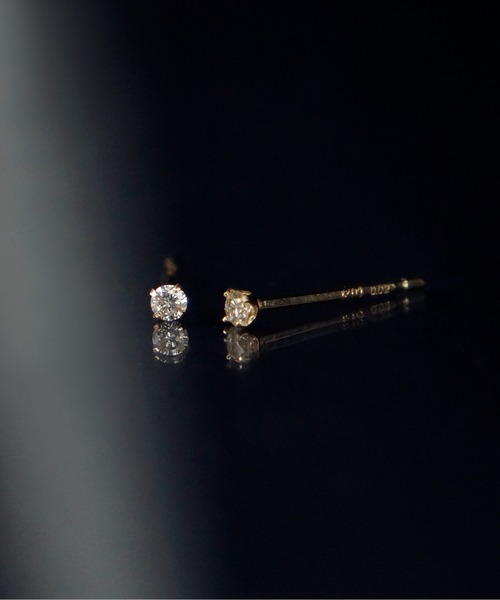 anq.（アンク） ピアス 「anq.」K10・Prong Setting 0.04ct
