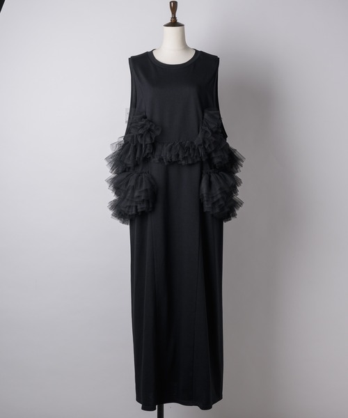 「LA BELLE ETUDE」 ノースリーブワンピース 1 レッド レディース_画像2