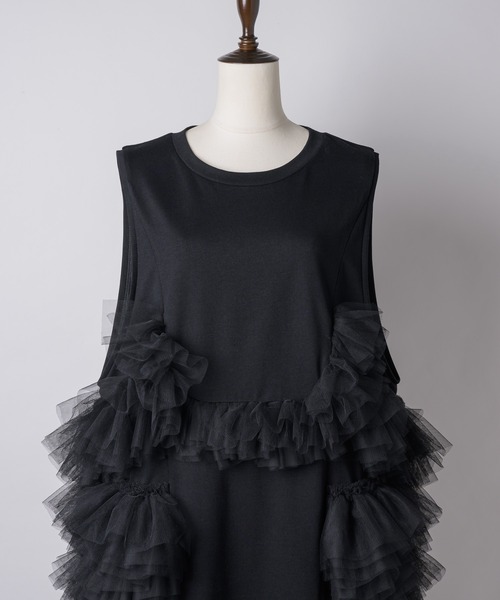 「LA BELLE ETUDE」 ノースリーブワンピース 1 レッド レディース_画像5