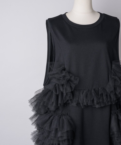 「LA BELLE ETUDE」 ノースリーブワンピース 1 レッド レディース_画像6