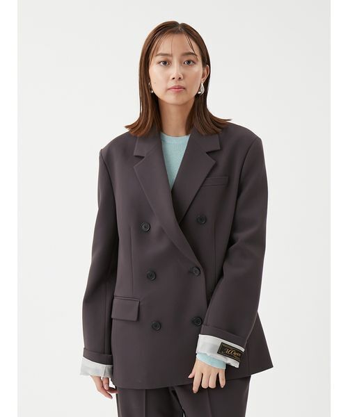 【Mila Owen】グレー ダブルブレストジャケット Mila Owen（ミラオーウェン） ジャケット テーラードジャケット
