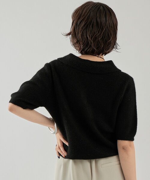 「mystic」 半袖ニット FREE グレー レディース_画像5