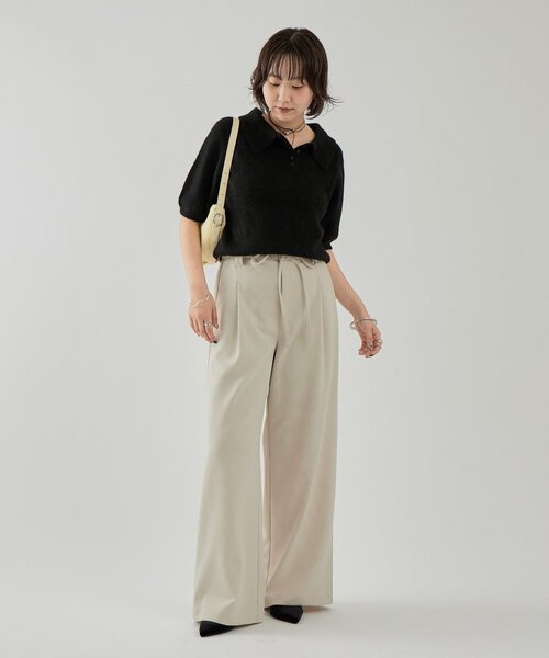 「mystic」 半袖ニット FREE グレー レディース_画像7