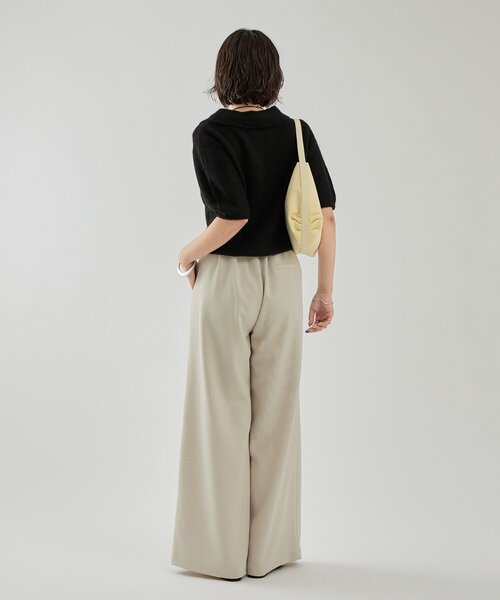 「mystic」 半袖ニット FREE グレー レディース_画像8