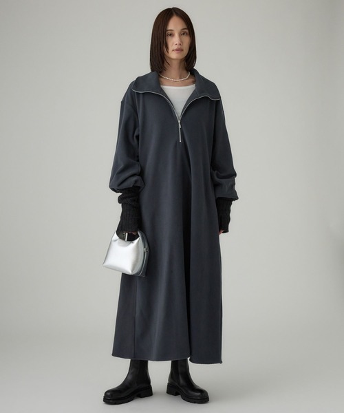 新品　BABYLONE ケーブル編み ニットワンピース ウール混　ロング　黒 美品 BABYLONE ケーブル編み ニットワンピース ウール混 ロング 黒