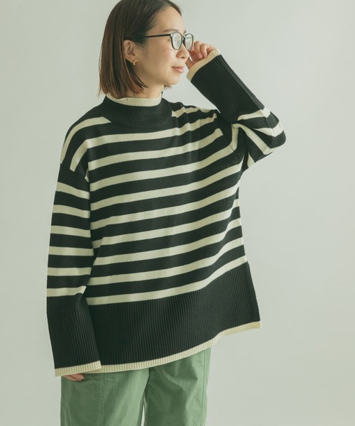 「FORK&SPOON」 長袖ニット 1 ブラック レディース_画像7