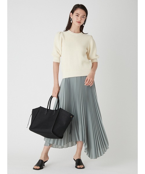 「Mila Owen」 半袖ニット 1 ホワイト レディース_画像2